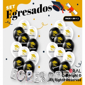 SET DE GLOBOS EGRESADOS 29 UNIDADES X 1